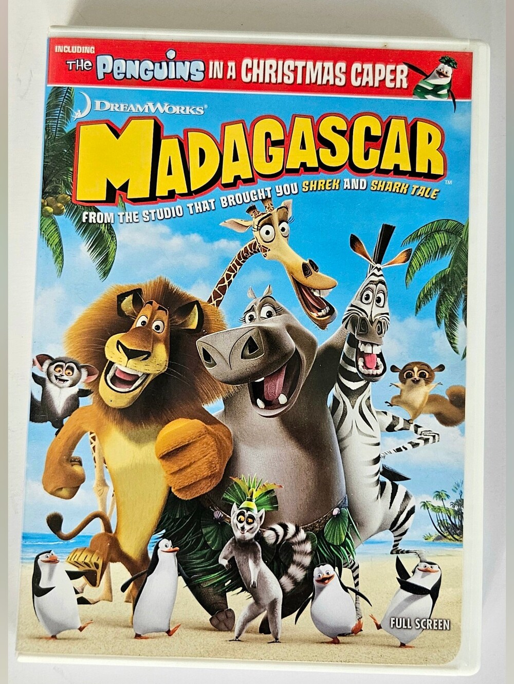 Madagascar DVD Widescreen Plus The Penguins In A Christmas Caper 2005 Used Good